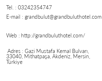Grand Bulut Hotel & Spa iletiim bilgileri